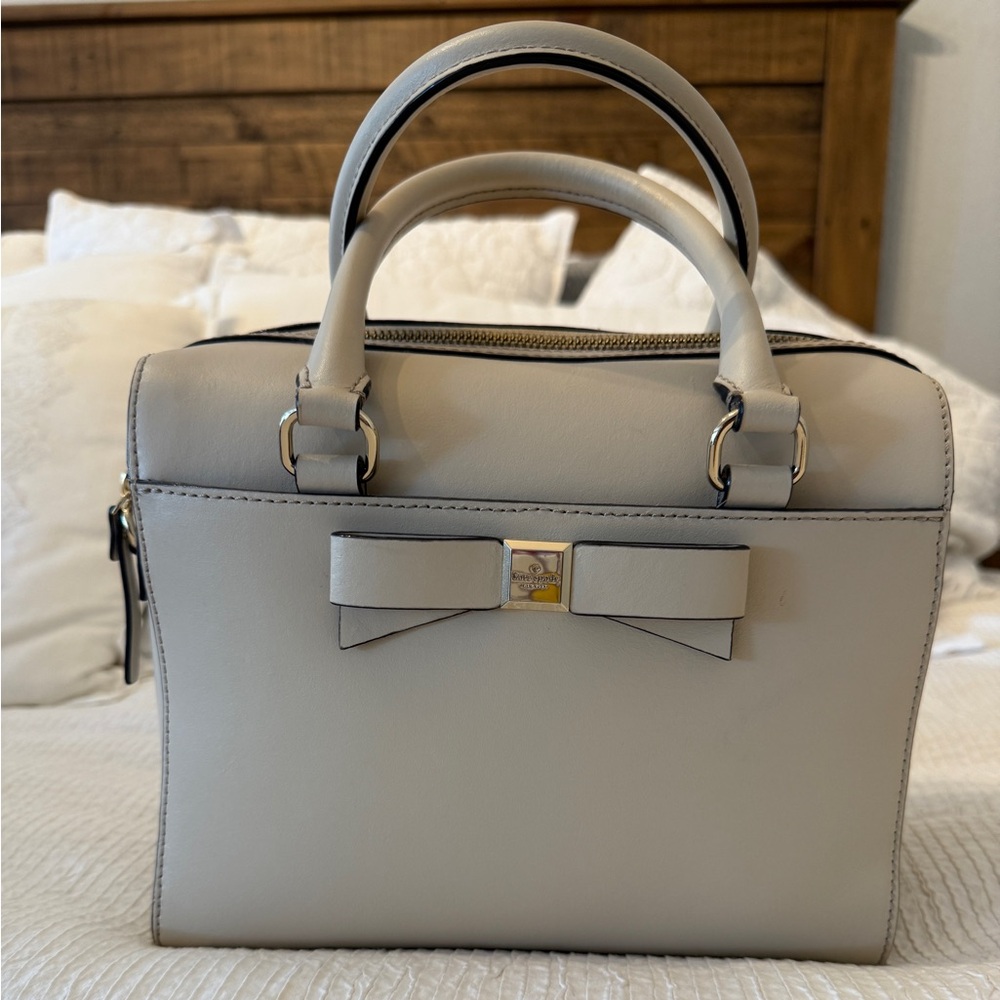 Kate Spade Cream Leather Handbag w/ Bow Detail